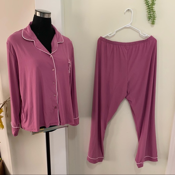 Mentally Exhausted Embroidered Pocket loungewear Sleepwear Set size XL - Picture 5 of 15